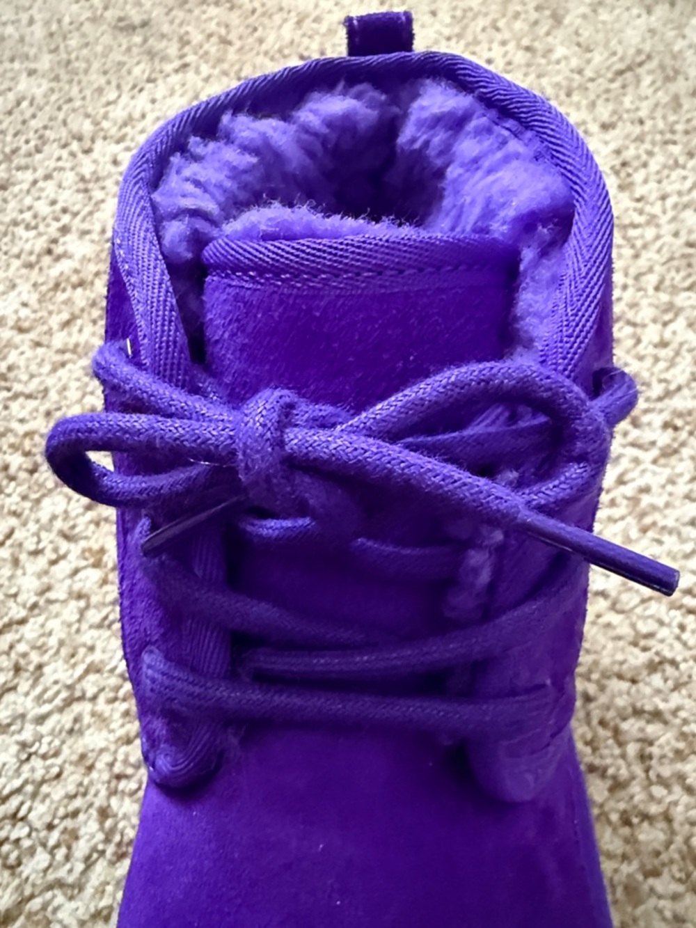 UGG Kids Purple Shearling Lace-Up Boot - Picture 8 of 10